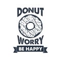 Hand drawn label with textured donut vector illustration.