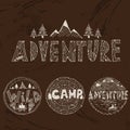 Hand drawn labels for adventure themes Royalty Free Stock Photo