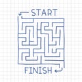 Hand drawn labyrinth in notepad vector