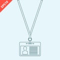 hand drawn lanyard with badge design vector flat isolated illustration Royalty Free Stock Photo