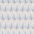 Hand drawn leaf motif seamless repeat pattern light gray background Royalty Free Stock Photo