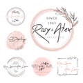 Hand Drawn Leaf Wreath Logo Design