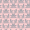 Vector seamless pattern, hand drawn botanical elements