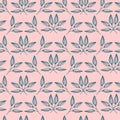 Vector seamless pattern, hand drawn botanical elements Royalty Free Stock Photo