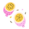 Hand drawn lemon, cute citrus fruit, lemon slice, doodle cartoon illustration,