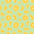 Hand drawn lemon slice seamless pattern cute yellow illustartion rich of vitamin C fruit