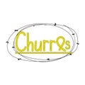 Hand drawn lettering `Churros` design for spanish cafe.