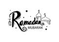 Hand drawn lettering design Ramadan Mubarak.