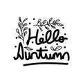 Hand drawn lettering hello auntumn