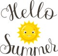 Hand drawn lettering Hello Summer