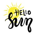 Hand drawn lettering - Hello sun