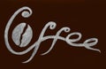 Handwritten Lettering Inscription Coffee on Brown Chalkboard