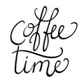 Hand drawn lettering phrase Coffee Time