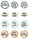 Hand drawn lettering phrase Feliz, meses in spanish collections isolated on the white background. Fun brush ink vector