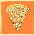 Hand drawn lettering Pizza.