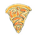 Hand drawn lettering Pizza.