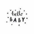 Hello Baby lettering quote Royalty Free Stock Photo