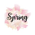 Hand drawn lettering, spring poster. Inspiring Creative Motivation Quote - Spring. This illustration can be used as a