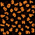 Hand drawn letters and numbers seamless pattern Royalty Free Stock Photo