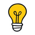 Hand Drawn Light Bulb Creative Icon Royalty Free Stock Photo