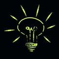 Hand-Drawn Light Bulb Icon â Doodle Style Vector. Royalty Free Stock Photo