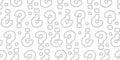 Hand Drawn Light Grey Question Marks Seamless Pattern. Vector Royalty Free Stock Photo