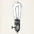 Hand drawn lightbulb isolated on background