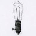 Hand drawn lightbulb isolated on background