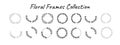 Hand Drawn Line Floral Frames Set, Circles Floral Frames For Cut, Wedding Monogram, Invitations And Wedding Clip Art Royalty Free Stock Photo