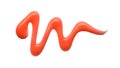 Hand drawn line of orange lip gloss sample isolated Royalty Free Stock Photo