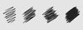 Hand drawn line sketch set. Vector scribble doodle linear for message note mark design element. Pencil or pen graffiti Royalty Free Stock Photo