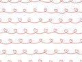 Hand drawn line valentines hearts background