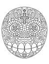 Hand-drawn linear ornamental skull stock vector illustration Royalty Free Stock Photo