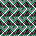 Hand drawn linear tile endless wallpaper. Abstract zigzag waves mosaic seamless pattern. Vintage line ornament
