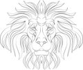 A hand drawn of Lion head in white and black colors Royalty Free Stock Photo