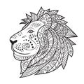 Hand drawn lion isolated on white background Royalty Free Stock Photo