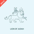 Hand drawn Lion of judah rastafarian reggae symbol design vector flat isolated illustration Royalty Free Stock Photo