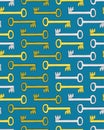 Hand drawn lock and key vector seamless pattern Royalty Free Stock Photo