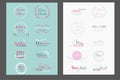 Hand drawn logo templates collection.