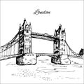 Hand drawn London Tower Bridge