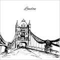 Hand drawn London Tower Bridge