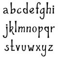 Hand drawn lowercase alphabet. Vintage handwritten font in gothic style. Royalty Free Stock Photo