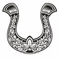 Hand drawn lucky horseshoe. Lucky symbol