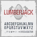 Hand drawn lumberjack font. Royalty Free Stock Photo