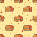 Hand drawn macarons seamless pattern