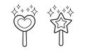 hand drawn magic wand shaped heart and star 2 Royalty Free Stock Photo