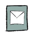 Hand Drawn mail icon button