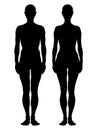 Hand drawn male and female body, silhouette version Royalty Free Stock Photo