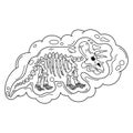 Hand drawn of Mammoth fossil in zentangle style Royalty Free Stock Photo