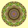 Hand drawn mandala colorful template